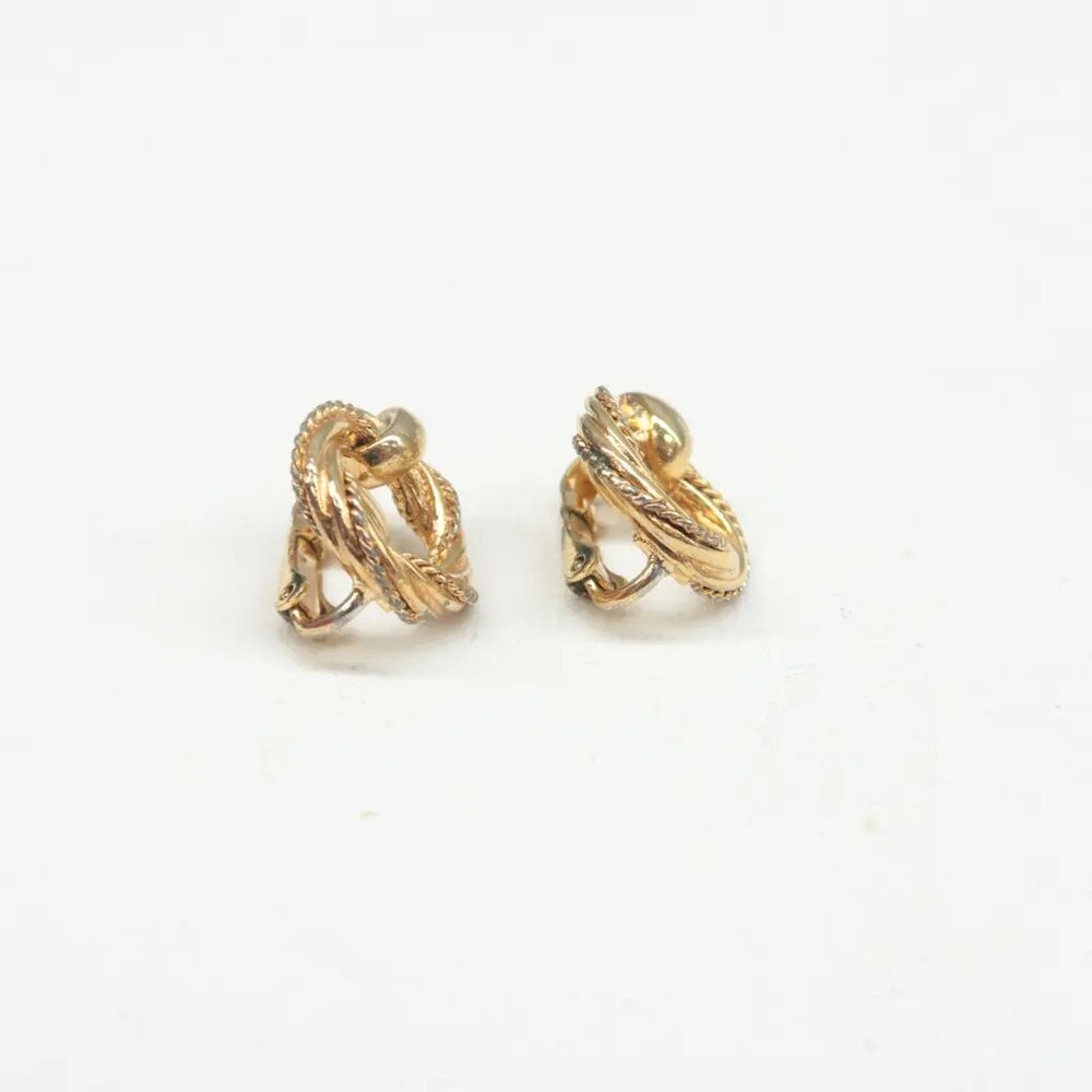 100% Authentic DIOR Gold Metal Clip-On Earrings 281-092724 - Picture 9 of 9